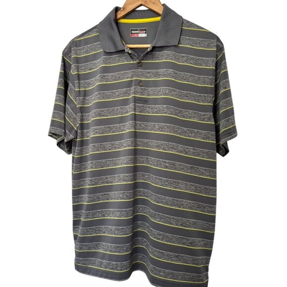 Grand Slam Performance Golf Shirt Mens Size L Grays with Yellow Stripe EUC - Picture 1 of 3